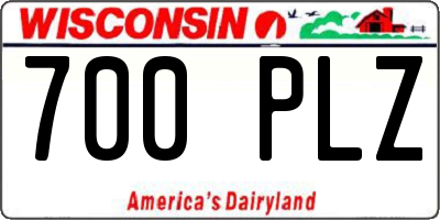 WI license plate 700PLZ