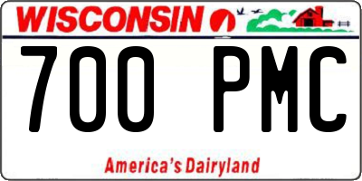 WI license plate 700PMC