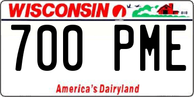 WI license plate 700PME