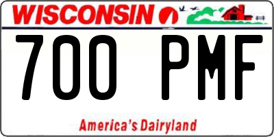 WI license plate 700PMF