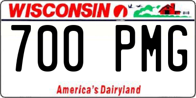 WI license plate 700PMG