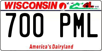 WI license plate 700PML