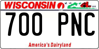 WI license plate 700PNC
