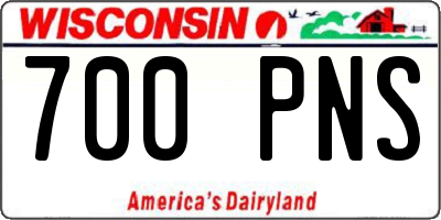 WI license plate 700PNS