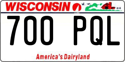 WI license plate 700PQL