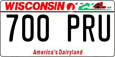 WI license plate 700PRU