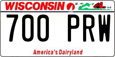 WI license plate 700PRW