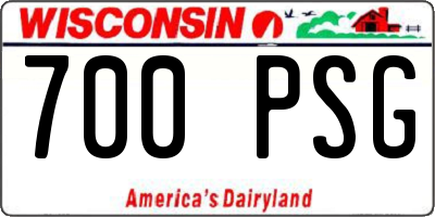 WI license plate 700PSG