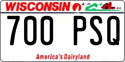 WI license plate 700PSQ