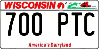 WI license plate 700PTC