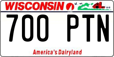 WI license plate 700PTN