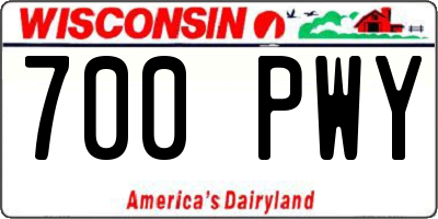WI license plate 700PWY