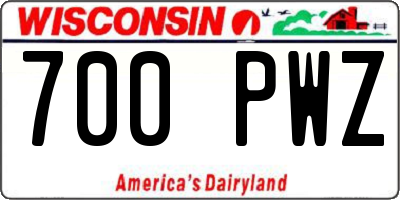 WI license plate 700PWZ