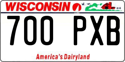 WI license plate 700PXB