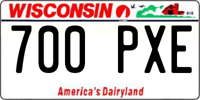 WI license plate 700PXE