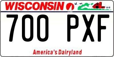 WI license plate 700PXF