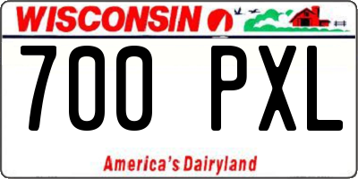 WI license plate 700PXL