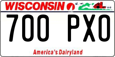 WI license plate 700PXO
