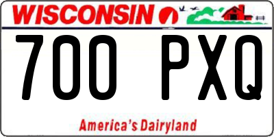WI license plate 700PXQ