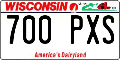 WI license plate 700PXS