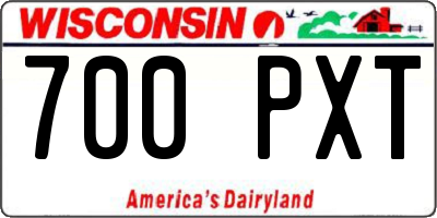 WI license plate 700PXT