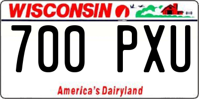 WI license plate 700PXU