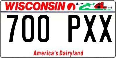 WI license plate 700PXX