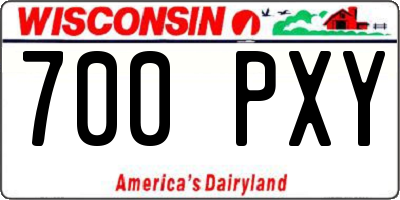 WI license plate 700PXY