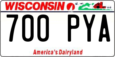 WI license plate 700PYA
