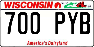 WI license plate 700PYB