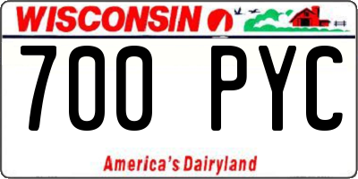WI license plate 700PYC