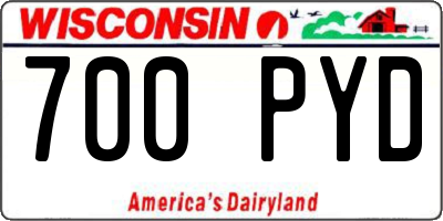 WI license plate 700PYD