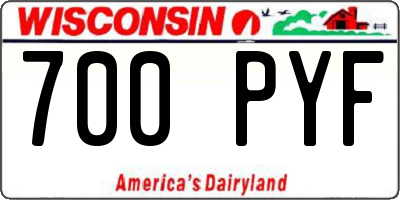 WI license plate 700PYF