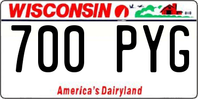 WI license plate 700PYG