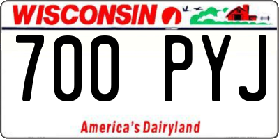 WI license plate 700PYJ