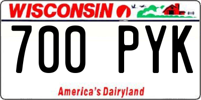 WI license plate 700PYK