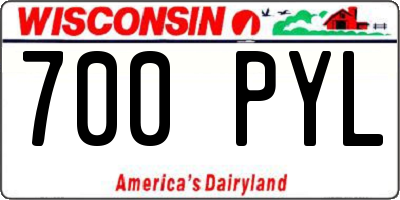WI license plate 700PYL