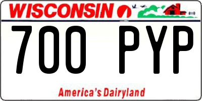 WI license plate 700PYP