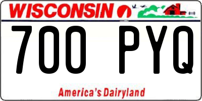 WI license plate 700PYQ