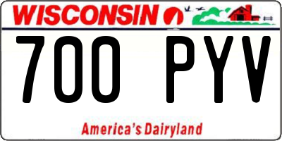 WI license plate 700PYV