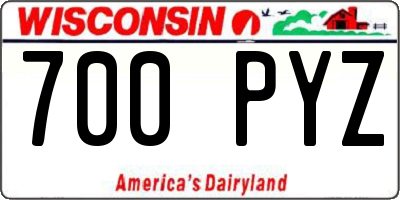 WI license plate 700PYZ