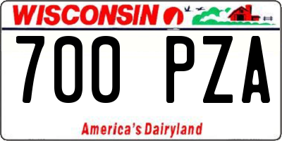 WI license plate 700PZA