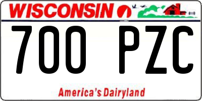 WI license plate 700PZC
