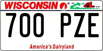WI license plate 700PZE