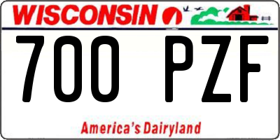 WI license plate 700PZF
