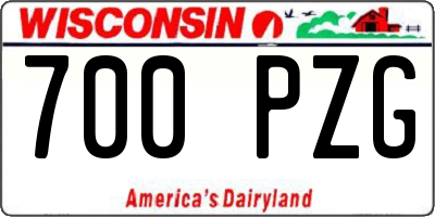 WI license plate 700PZG