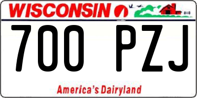 WI license plate 700PZJ