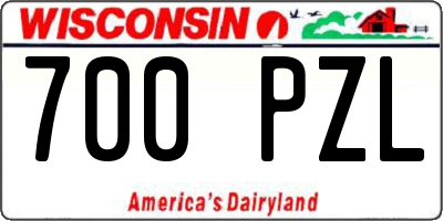 WI license plate 700PZL