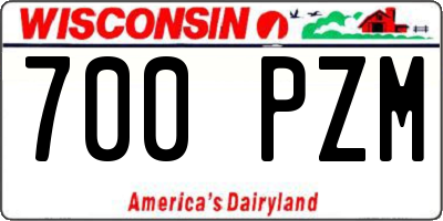 WI license plate 700PZM