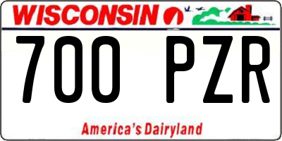 WI license plate 700PZR